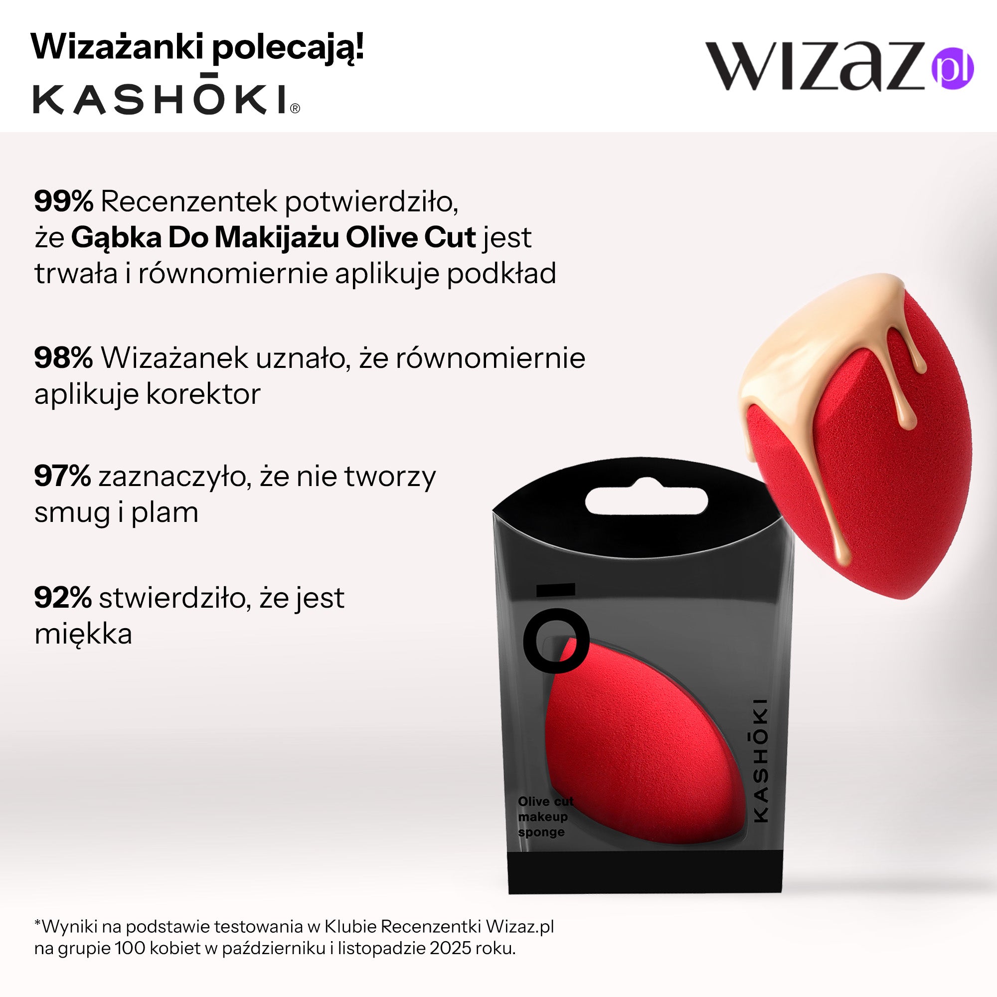 Kashōki Spugna Makeup Olive Cut, Rosso #5