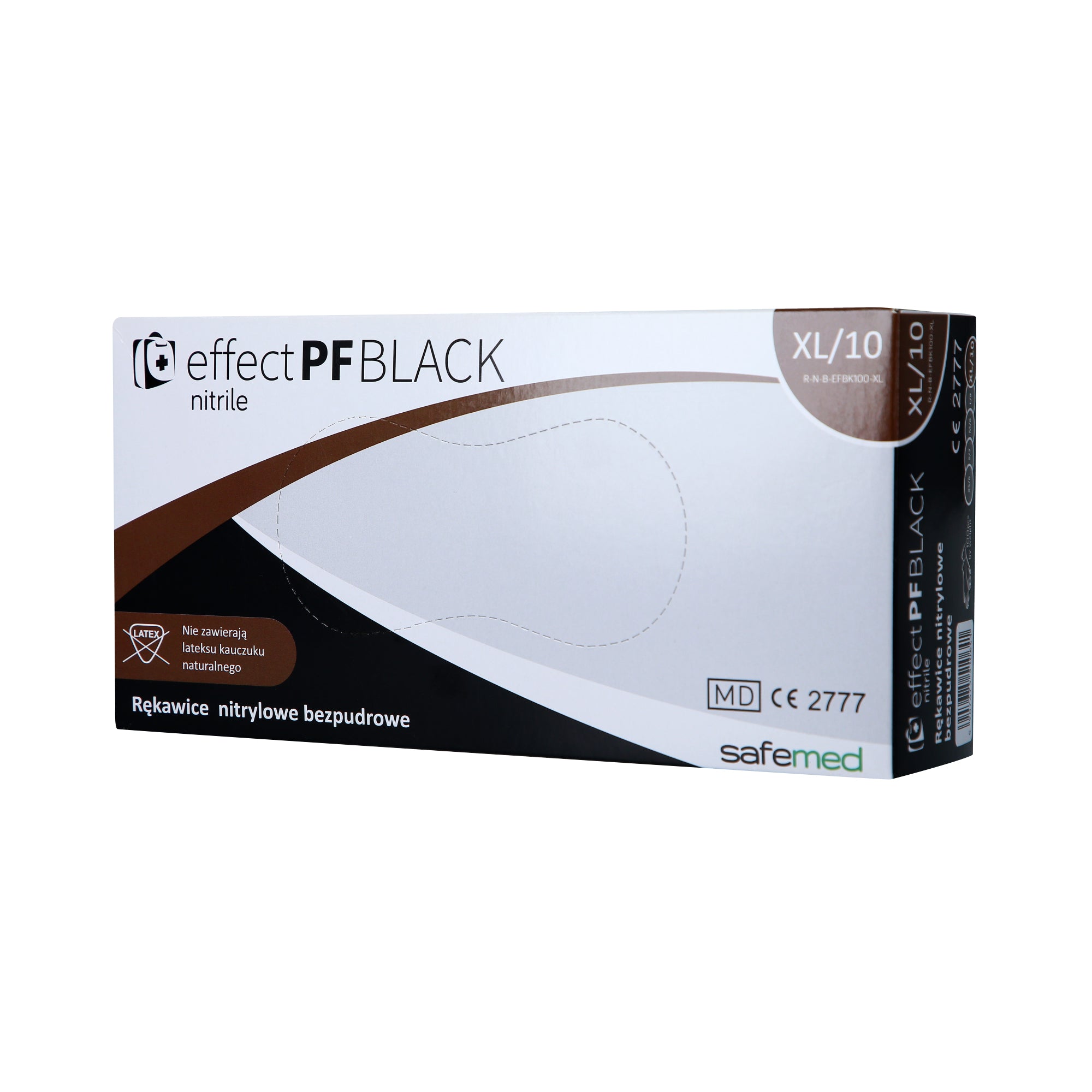 SAFEMED EFFECT PF Puderfreie Einweg-Nitrilhandschuhe Schwarz XL 100 Stk.