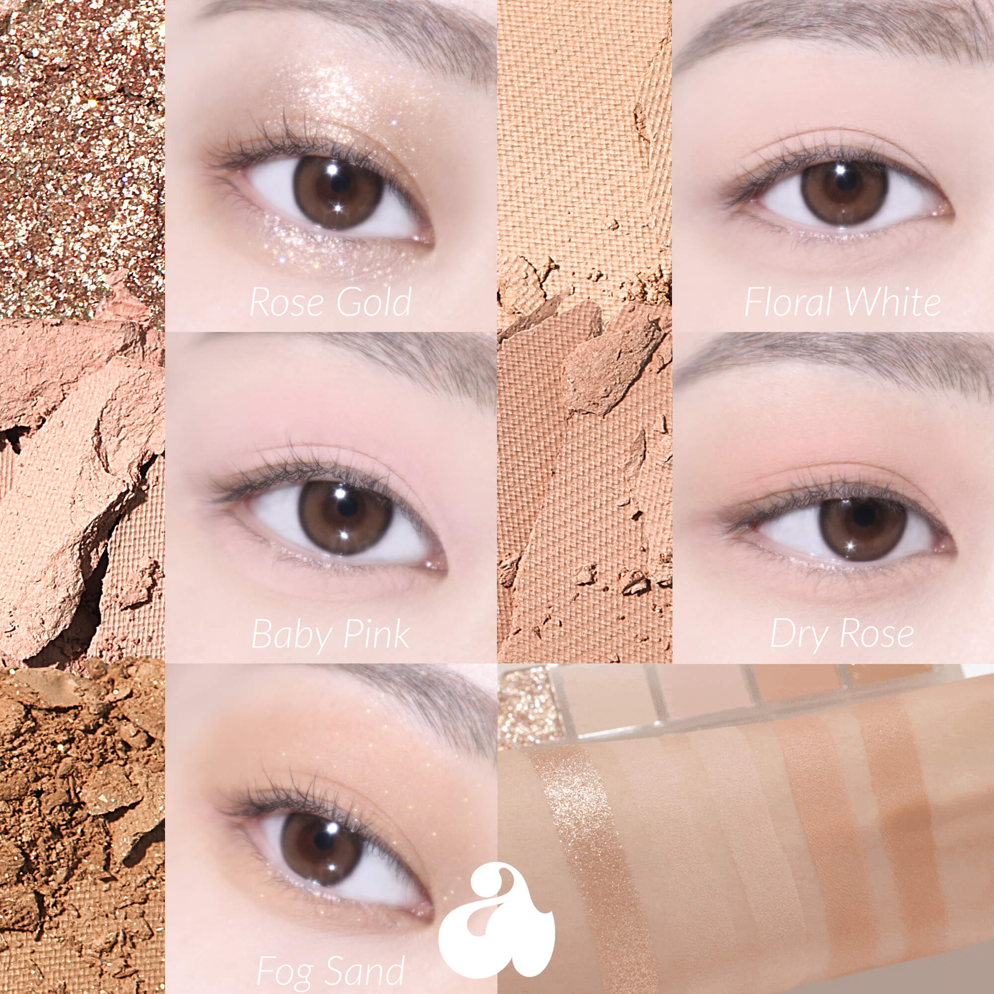 UNLEASHIA MOOD SHOWER Paleta cieni do powiek i rozświetlaczy No.2 Rose Shower 4 g #5