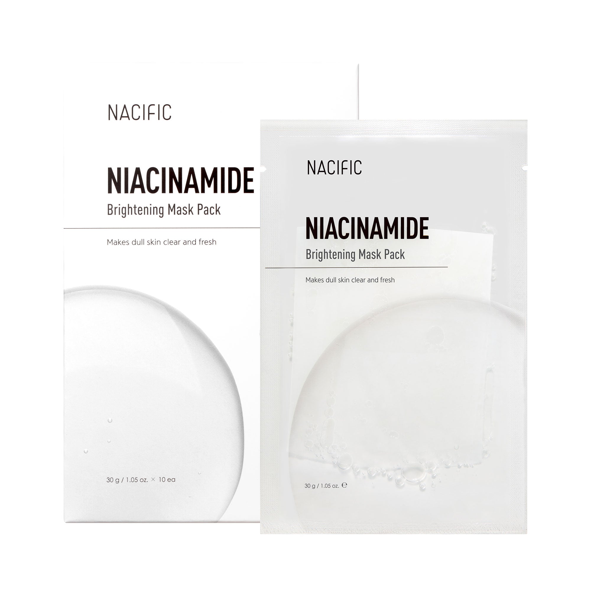 NACIFIC NIACINAMID BRIGHTENING MASK Rozjasňující plátěné masky 10 ks.