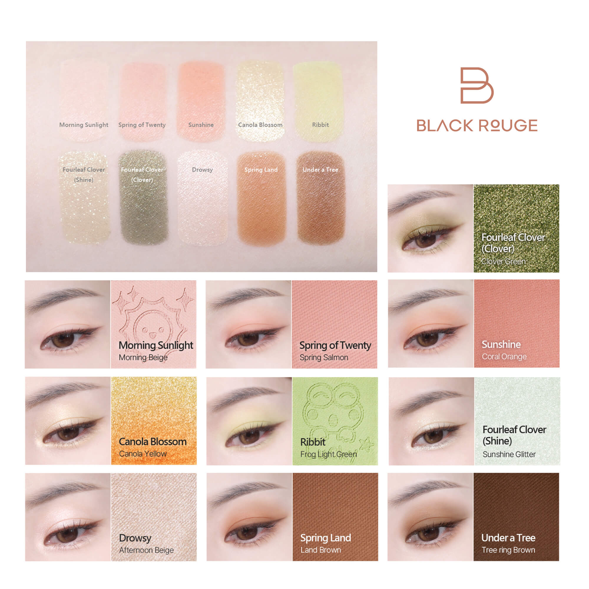 BLACK ROUGE COLORDATION MOOD PALETTE Profesjonalna Paleta cieni do powiek Spring Sunshine 8 g #2