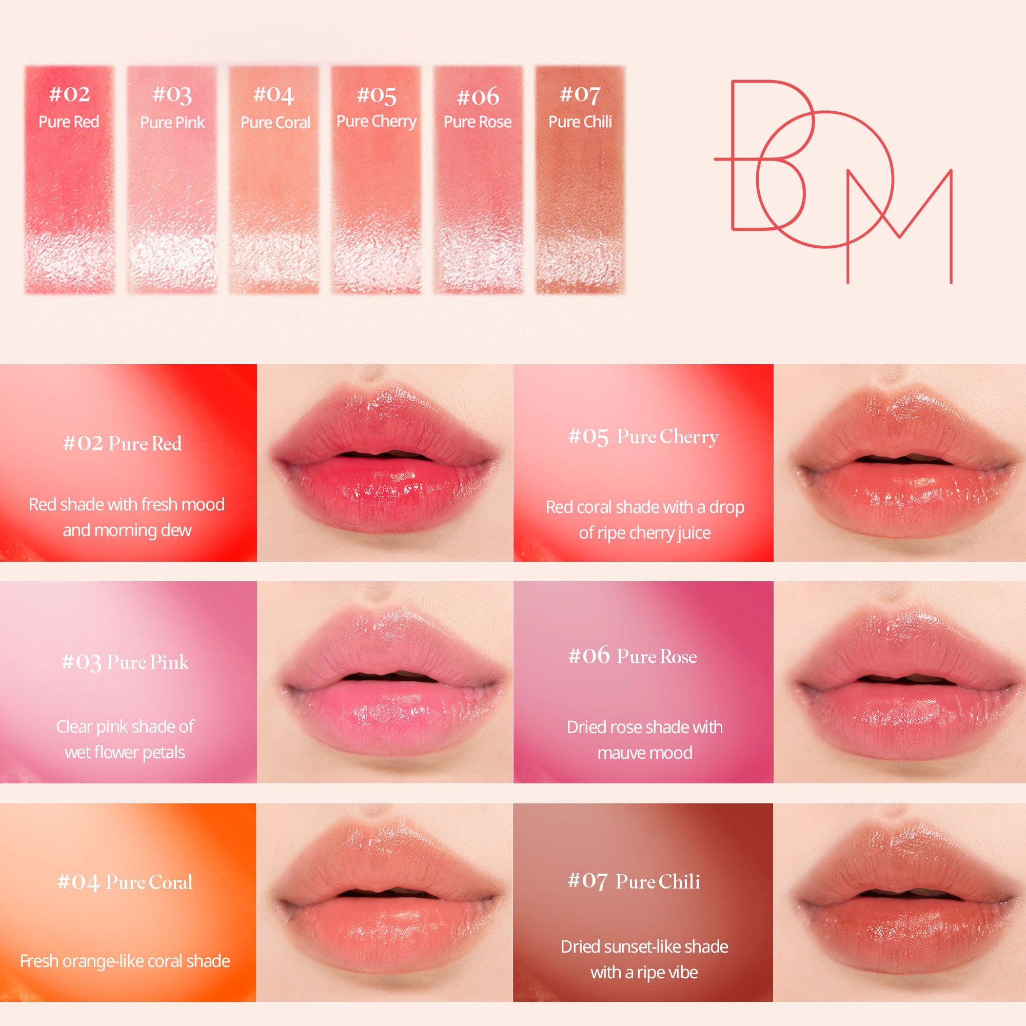 B.O.M DEWY LIP BALM Poloprůhledná rtěnka 4,5g