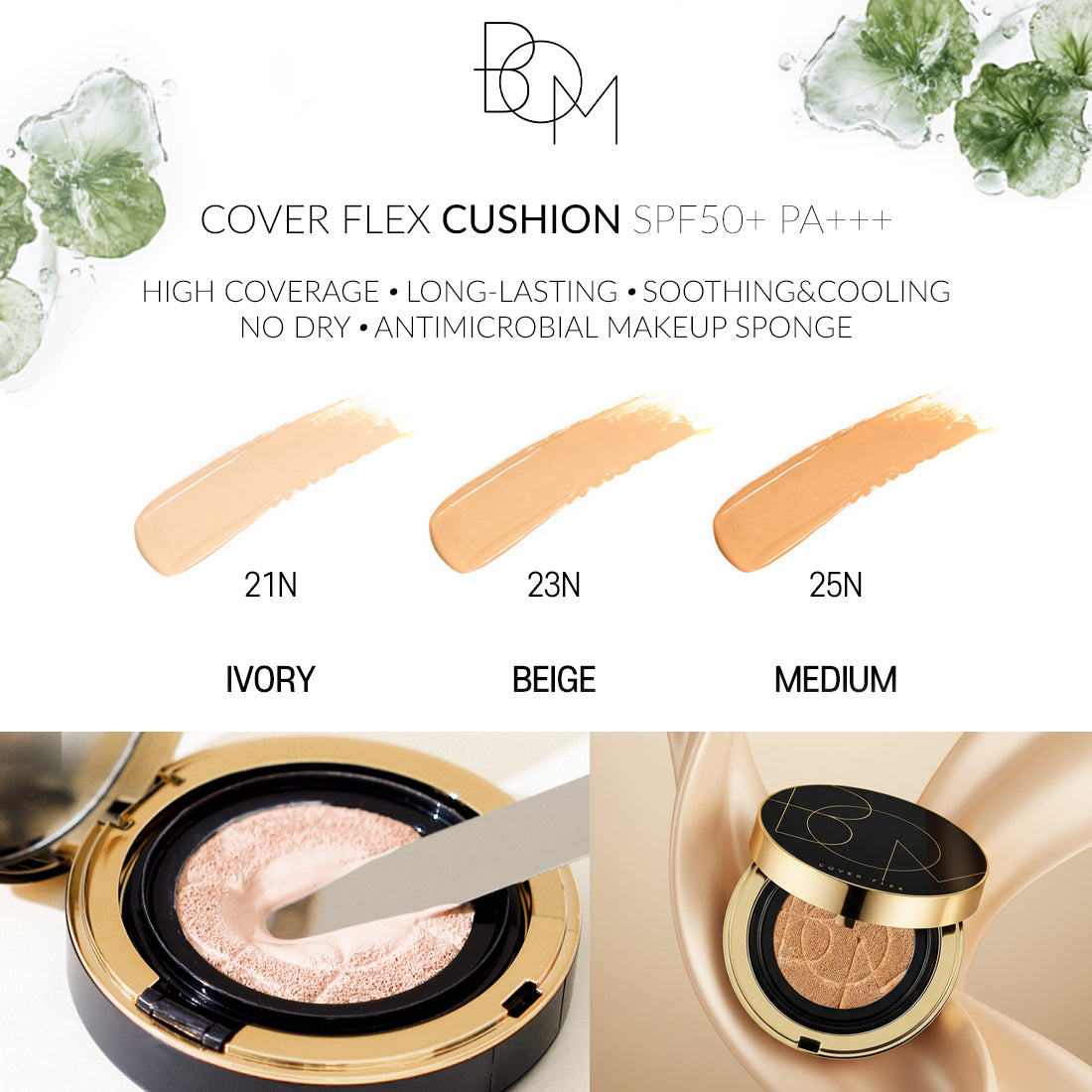 B.O.M. COVER FLEX CUSHION Fondotinta coprente semi-opaco SPF 50+ PA+++ 15 g #2