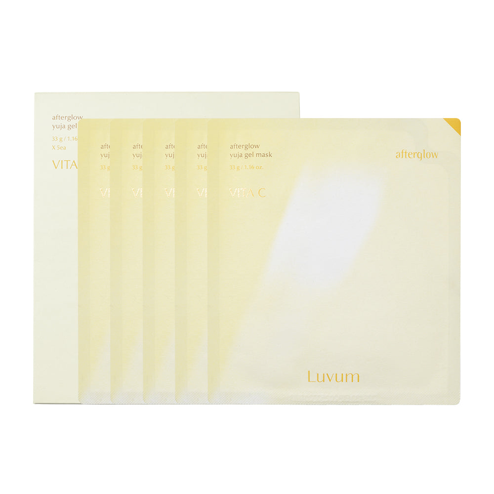 LUVUM AFTERGLOW YUJA GEL MASK Rozjasňující gelová pleťová maska ​​5 ks.