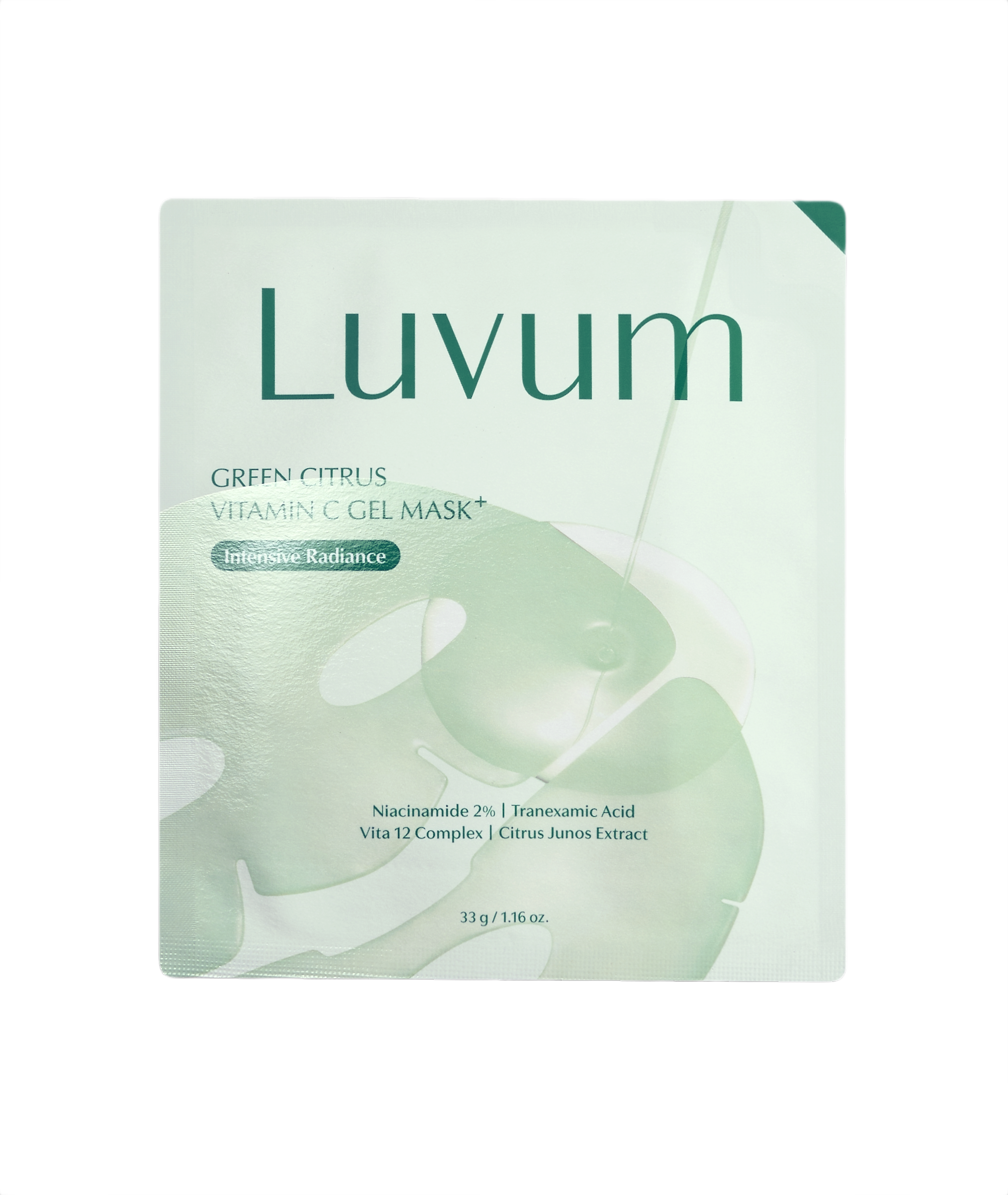 LUVUM GREEN CITRUS VITAMIN C GEL MASK Hydrogelová maska s vitamínem C a kyselinou tranexamovou 33 g