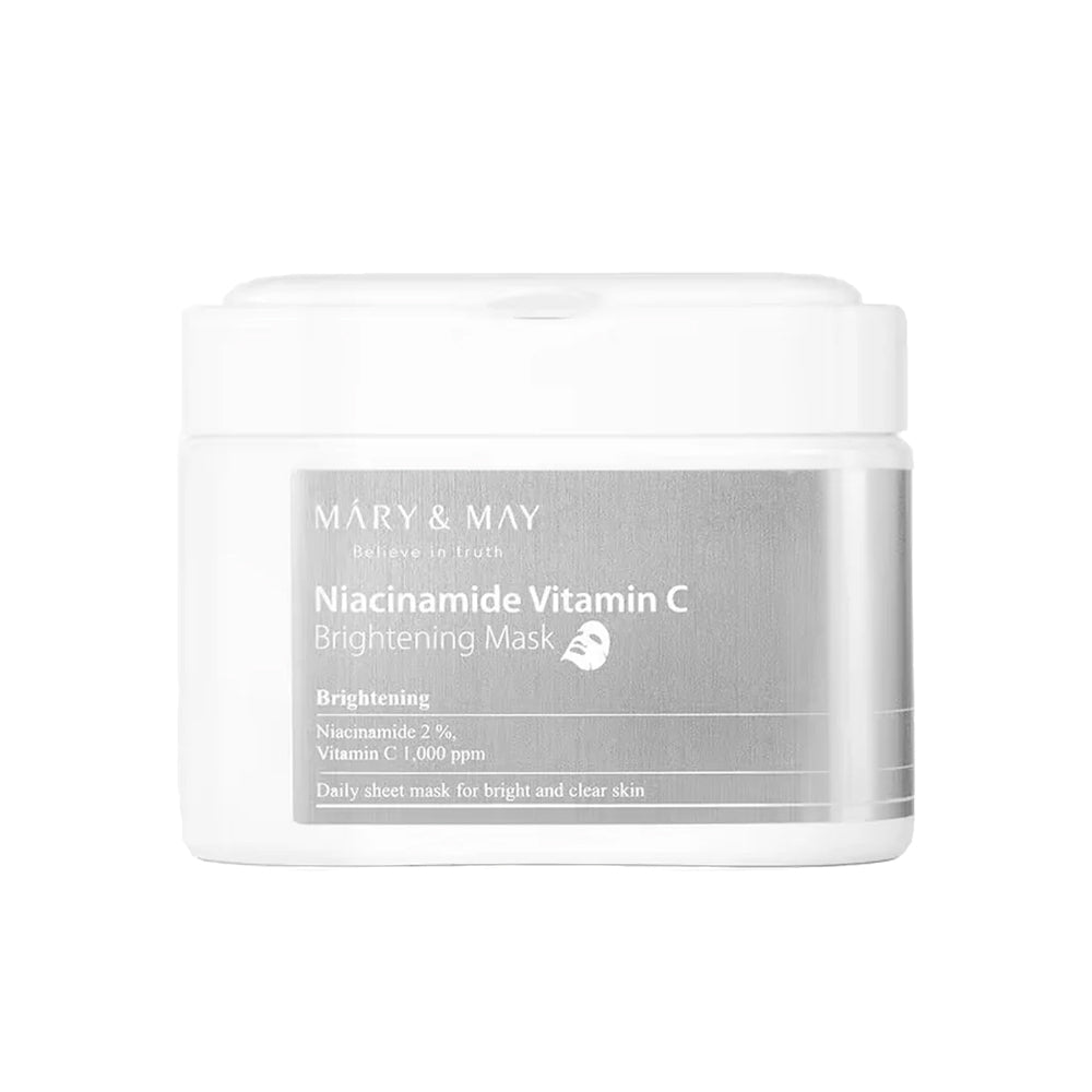 MARY & MAY NIACINAMIDE VITAMIN C MASK Sada rozjasňujících pleťových masek s vitamínem C, 30 ks.