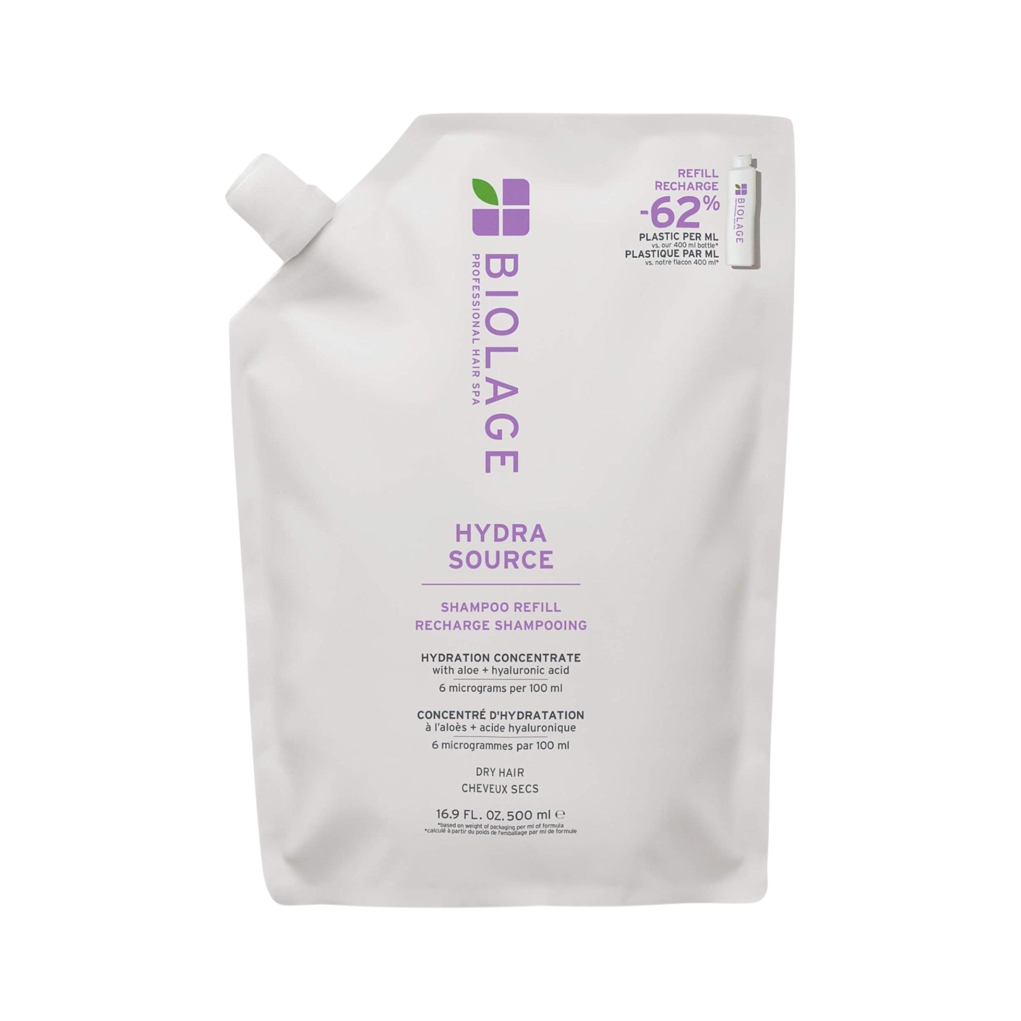 BIOLAGE PREFESSIOLAN HYDRASOURCE Shampoo profondamente idratante per capelli secchi e disidratati RICARICA 500 ml