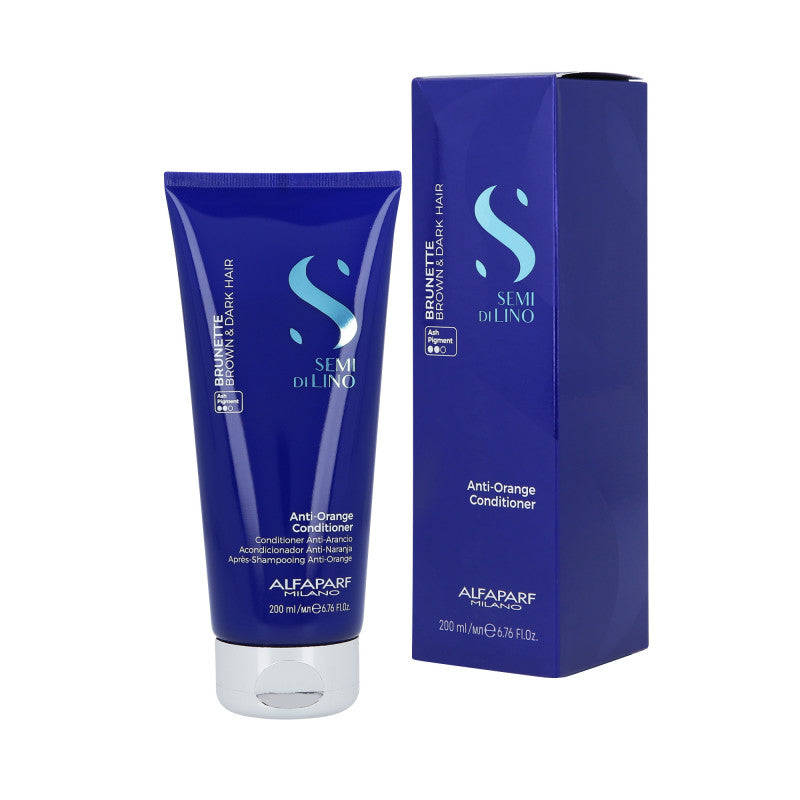 ALFAPARF SEMI DI LINO BRUNETTE Niebieska odżywka do włosów brązowych 200 ml