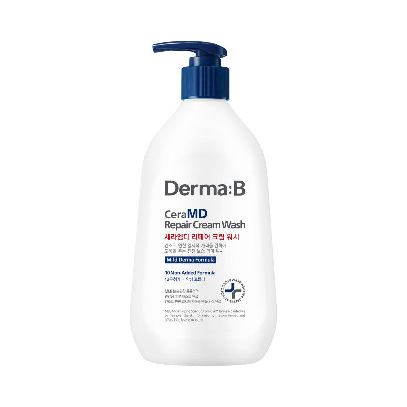 DERMA:B CERAMD Hydratační a zklidňující krémový mycí gel na tělo 400 ml