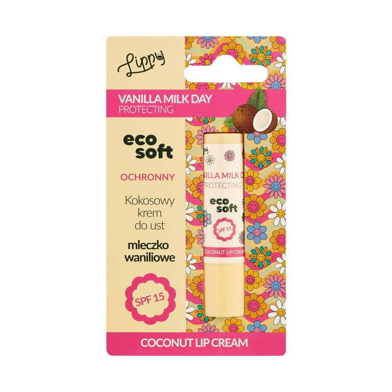 ECO SOFT LIPPY DAY Ochronny krem do ust SPF15 Mleczko waniliowe 4,8 ml
