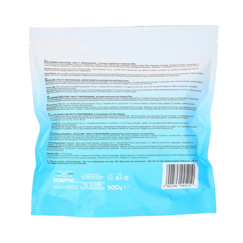 FRUTTI DECOCARE PLEX 9+ Rozjasňovač s účinnou technologií ochrany vlasových vláken 500 g #2