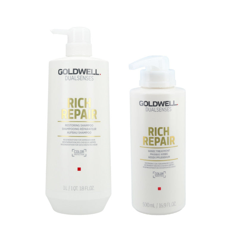 GOLDWELL DUALSENSES RICH REPAIR Aufbau-Shampoo 1000ml + Kur 500ml