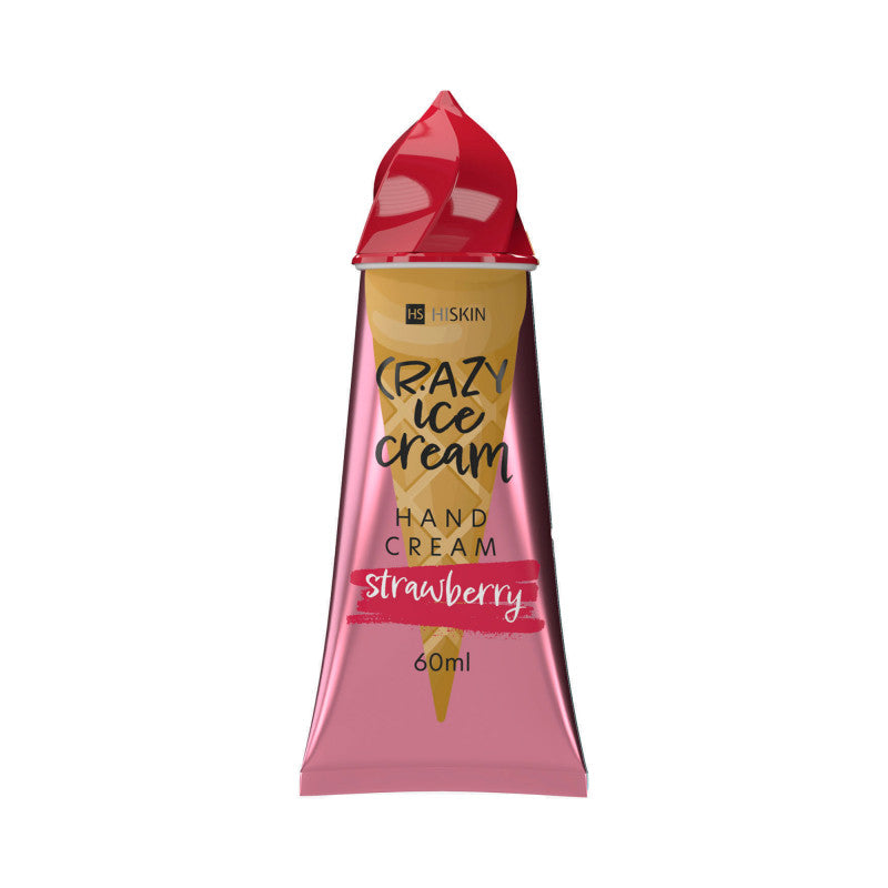 HISKIN CRAZY ICE CREAM Krem do rąk o zapachu słodkiej truskawki 60 ml