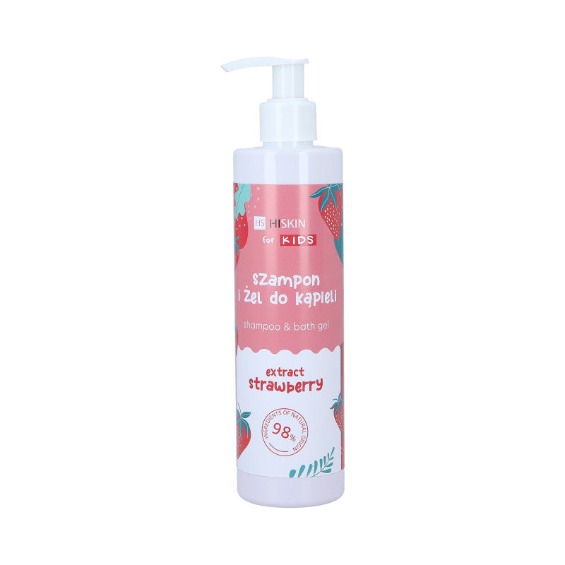 HISKIN FOR KIDS 2V1 JAHODA RASPBERRY šampon a gel pro děti 2v1 s vůní jahody a maliny 280ml
