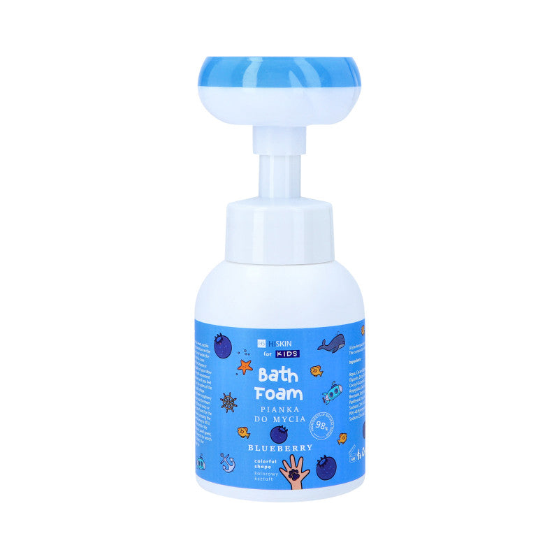HISKIN FOR KIDS Blauer Schaum zum Waschen von Händen und Körper für Kinder mit dem Duft von Beeren, Pfotenabdruck, 300ml