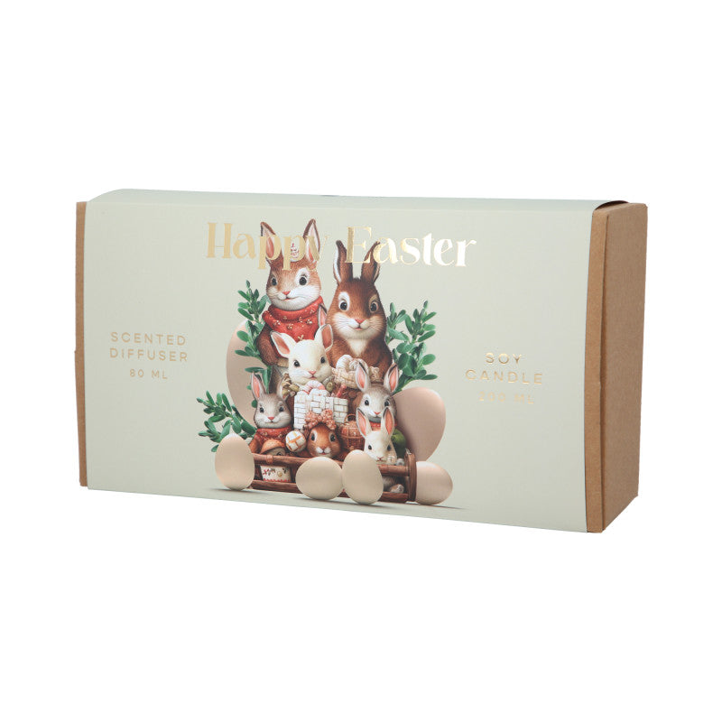 HISKIN HOME HAPPY EASTER Coffret bougie chocolat soja Oeufs 200 ml + diffuseur Garden Party 100 ml #2