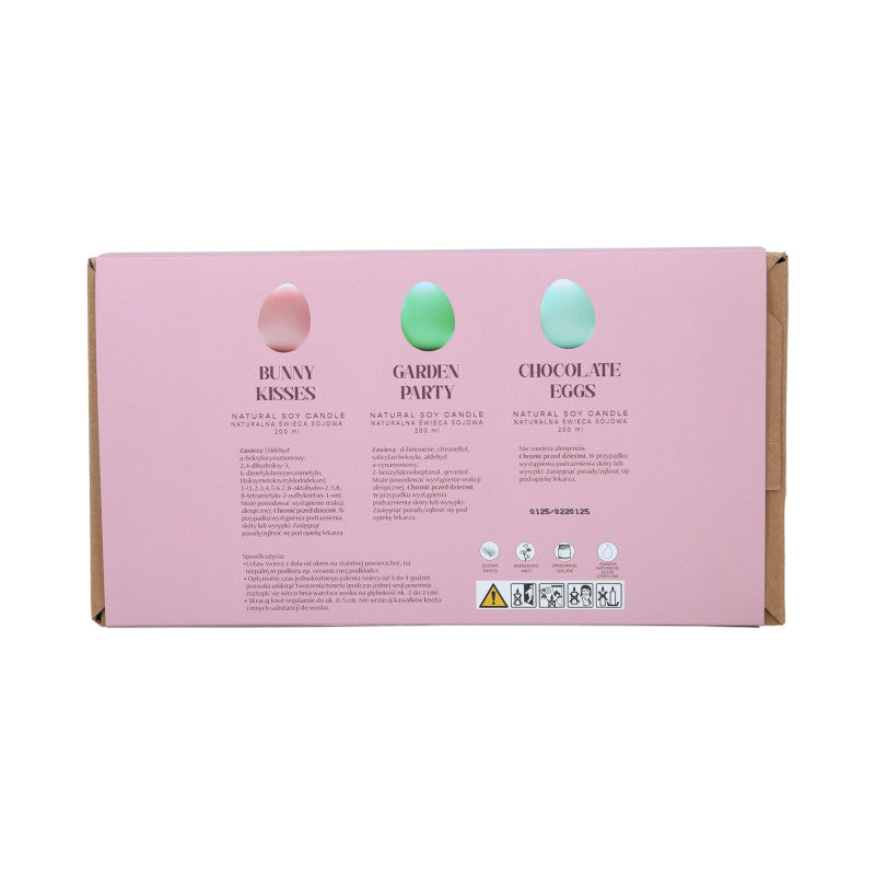 HISKIN HOME HAPPY EASTER Sada tří sójových svíček Čokoládová vajíčka, Garden Party, Bunny Kisses 3x200ml #3