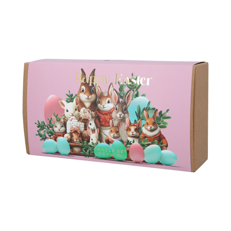 HISKIN HOME HAPPY EASTER Sada tří sójových svíček Čokoládová vajíčka, Garden Party, Bunny Kisses 3x200ml #2