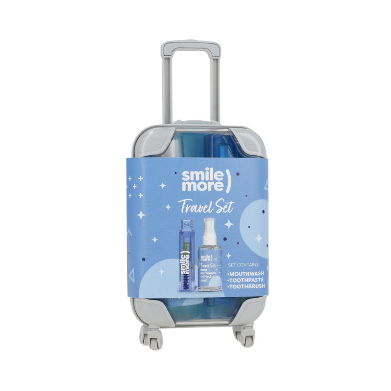 HISKIN MINI DENTAL TRAVEL SET Valigia da vacanza in set per l'igiene orale in viaggio 30 ml + 60 ml