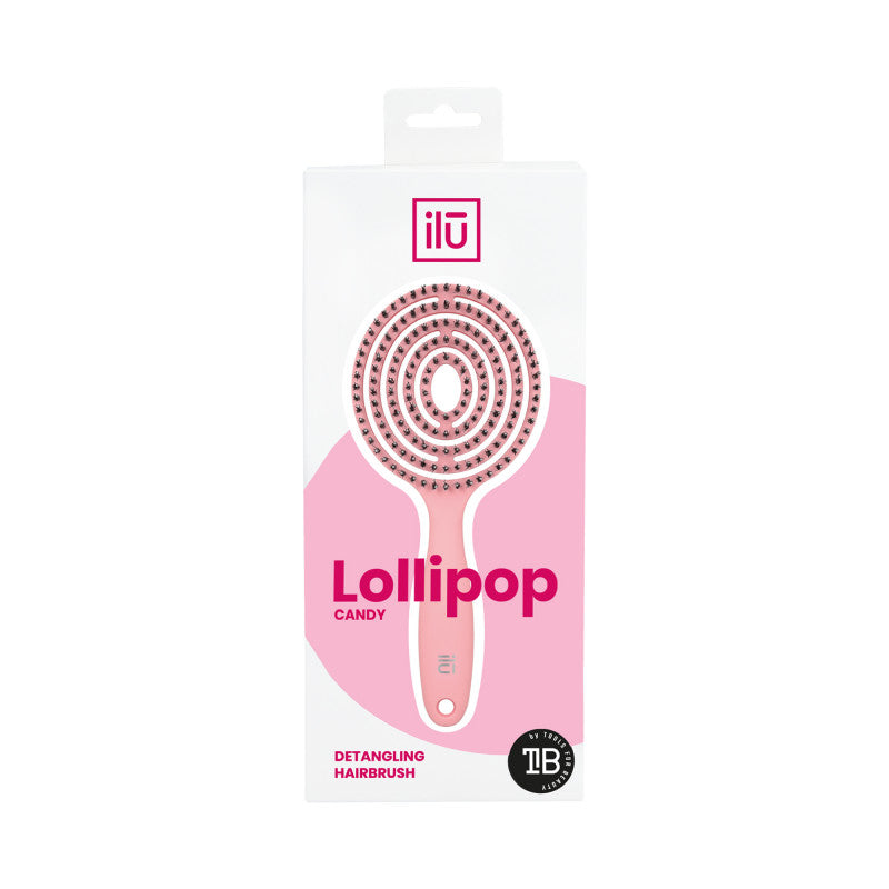 ilū Lollipop Candy kartáč na vlasy, růžový