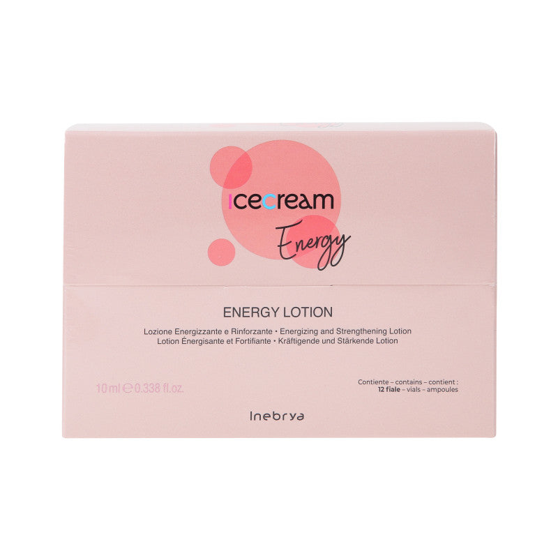 INEBRYA ICE CREAM ENERGY Ampoules fortifiantes pour le cuir chevelu 10 x 12 ml