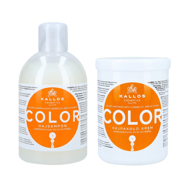 Kallos KJMN Color Set per capelli colorati Shampoo 1000 ml + Maschera 1000 ml