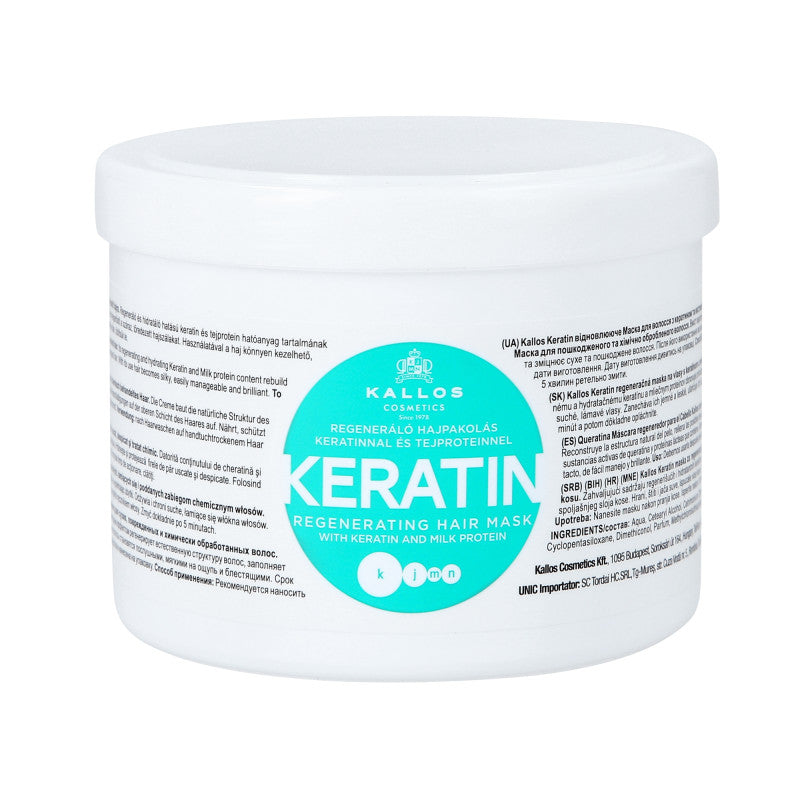 KALLOS KJMN KERATIN Maska do włosów suchych i łamliwych 500 ml