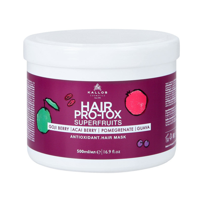 KALLOS KJMN PRO-TOX SUPERFRUITS Maschera antiossidante per capelli 500 ml
