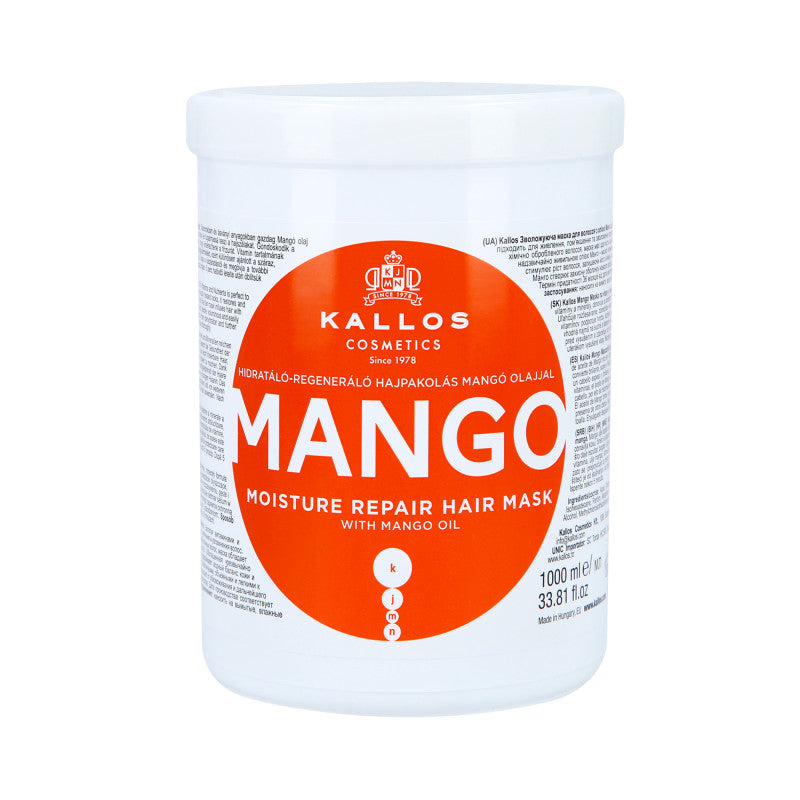 KALLOS KJMN Maschera rigenerante per capelli con olio di mango 1000ml
