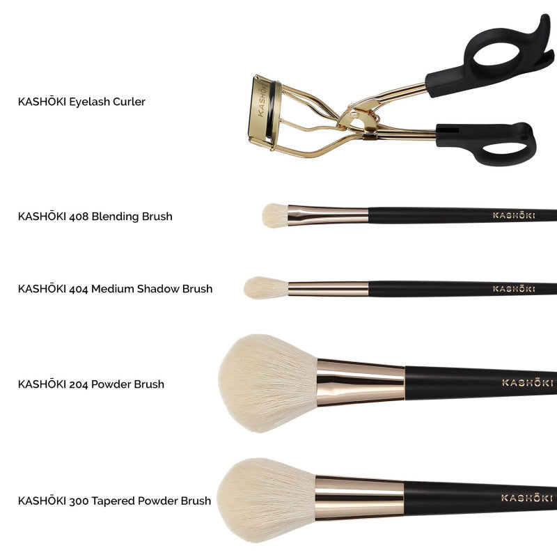 Kashōki ONIYURI Set Pennelli Makeup Con Piegaciglia, 5 Pezzi #3