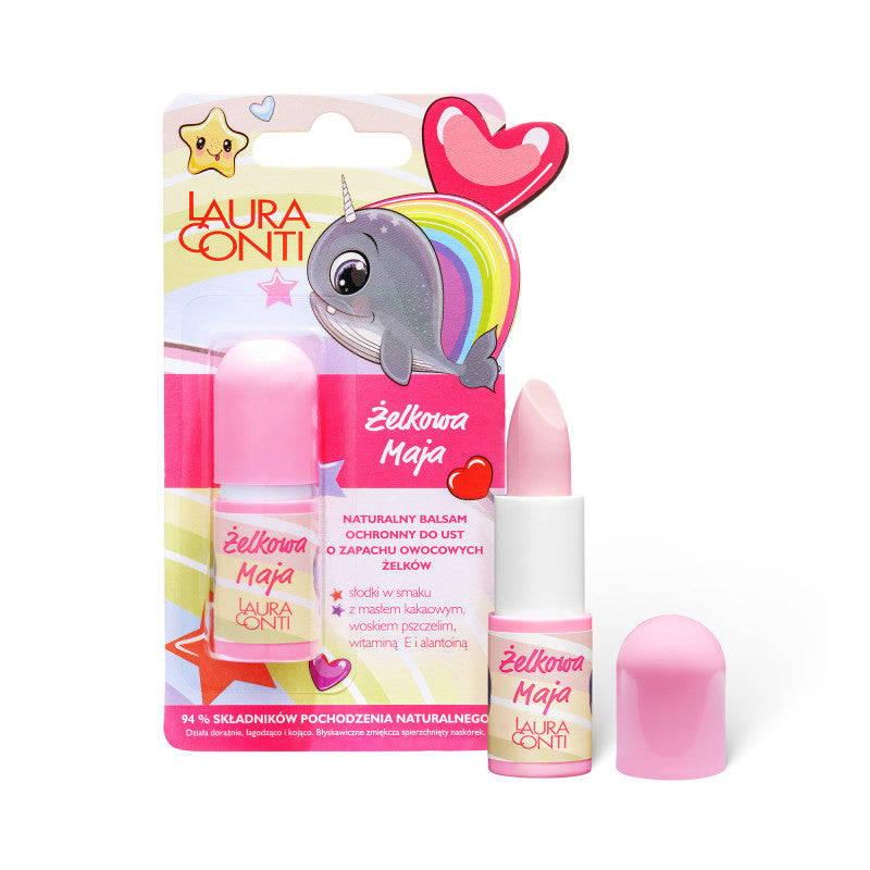 LAURA CONTI Natürlicher Lippenbalsam mit dem Duft fruchtiger Żelkowa Maja-Bonbons 3,8 g