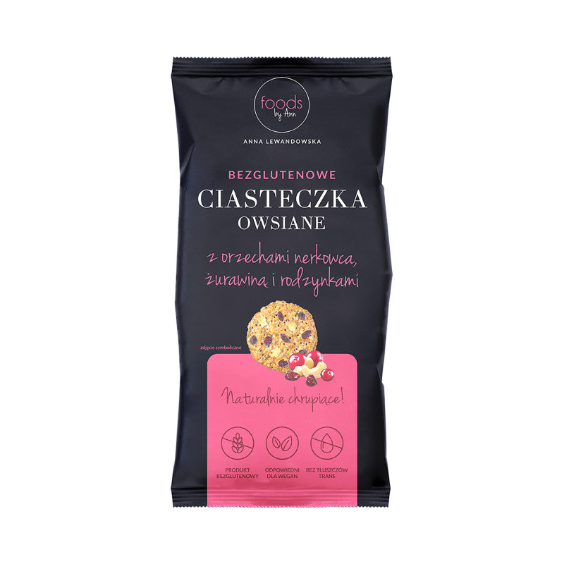 POTRAVINY ANN Ovesné sušenky s kešu, brusinkami a rozinkami 100g