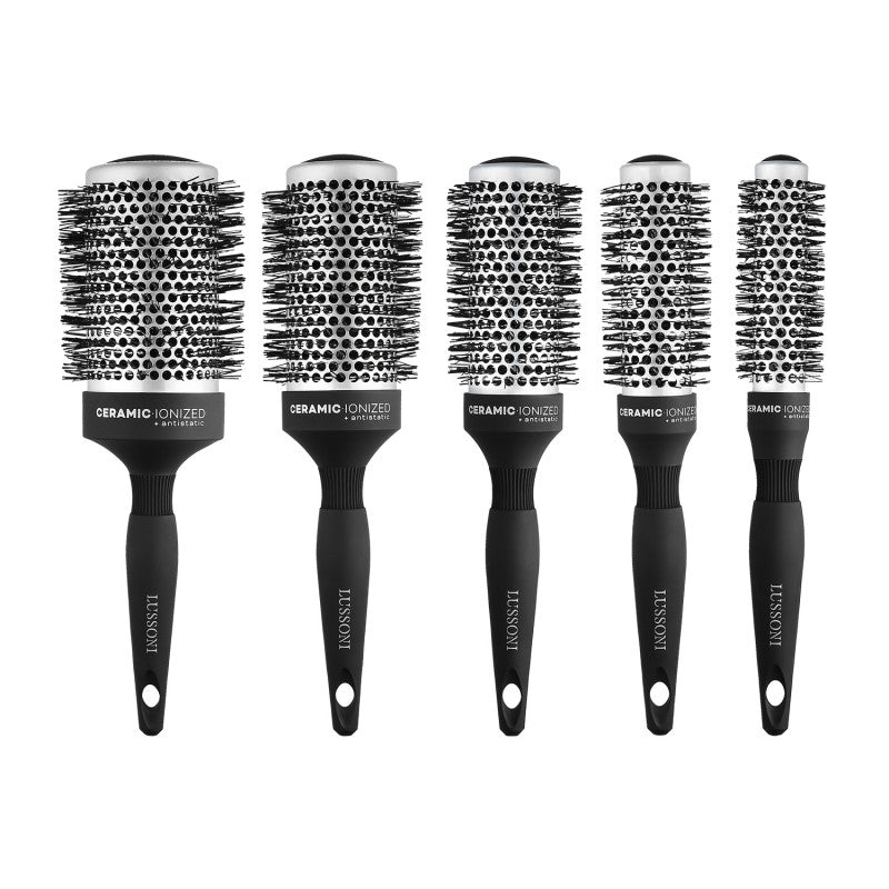 LUSSONI Care&Style Set de Brosses Rondes à Cheveux 5 Pcs 