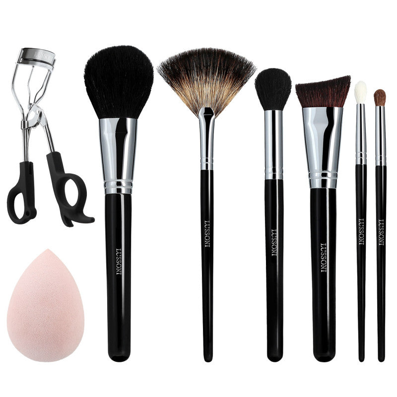 LUSSONI Glow Maker - 8 Teilig Professionelles Makeup Pinsel Set