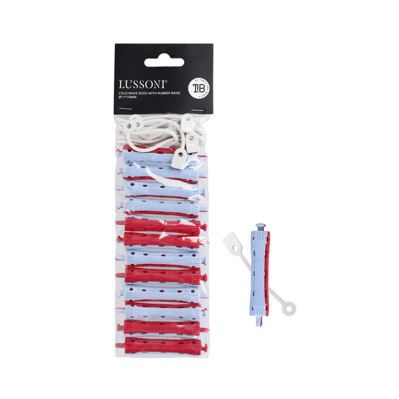 LUSSONI Kaltwellenstäbe mit Gummiband, Ø11x70mm, 12 Stück