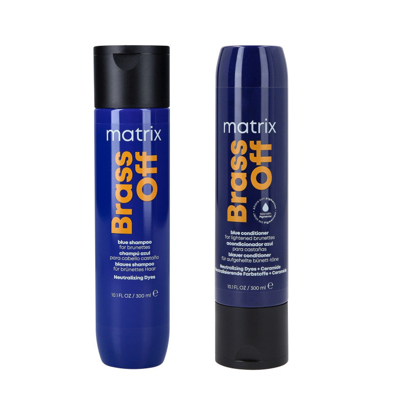 MATRIX TOTAL RESULTS BRASS OFF Set Shampoo 300ml + Conditioner 300ml per capelli naturali e colorati