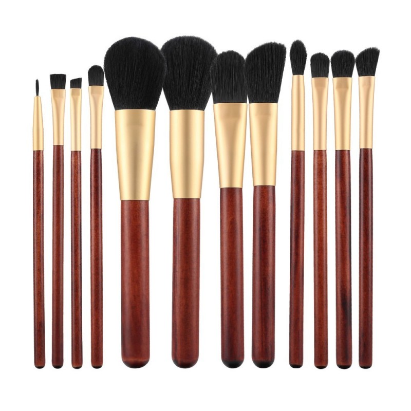 MIMO Set Pennelli Makeup Viso 4 Pezzi, Oro