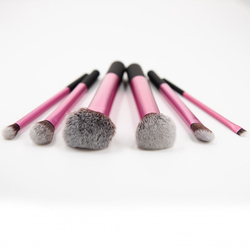 MIMO Set Pennelli Makeup Viso 6 Pezzi, Rosa #3