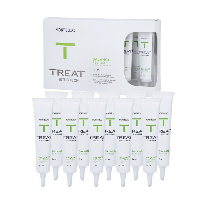 MONTIBELLO TREAT NATURTECH BALANCE RESTORE Argilla terapia per capelli grassi 10x20ml
