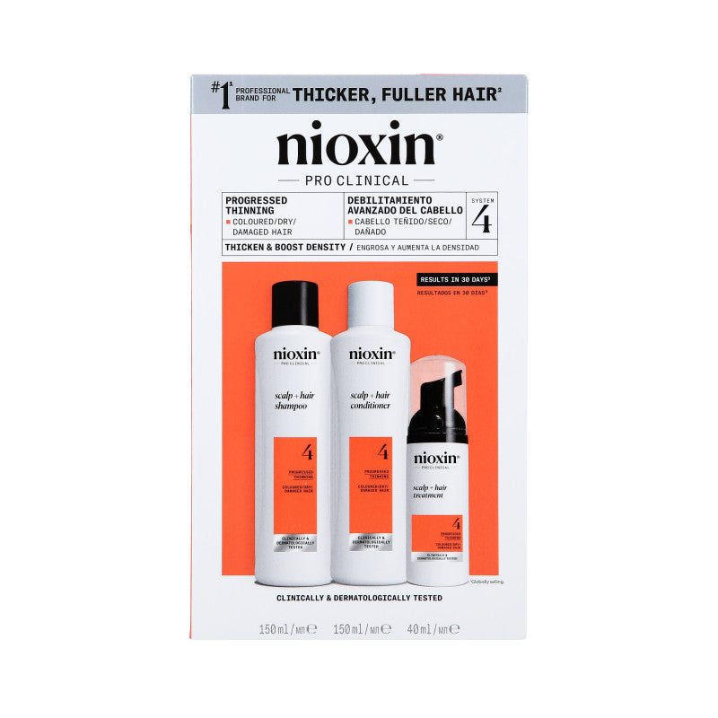 NIOXIN PRO CLINICAL 4 Drei-Stufen-Set für coloriertes Haar mit fortschreitender Ausdünnung 2 x 150 ml + 40 ml #2