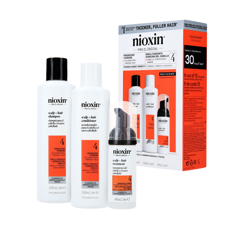 NIOXIN PRO CLINICAL 4 Tříkroková sada pro barvené vlasy s progresivním ředěním 2 x 150 ml + 40 ml