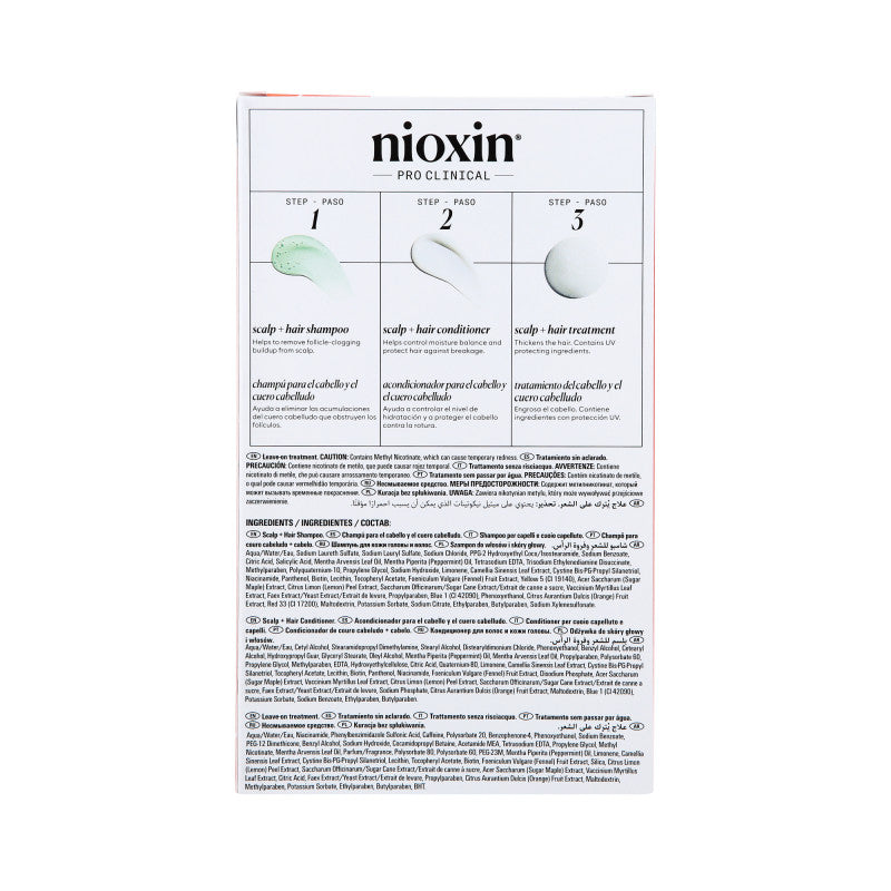 NIOXIN PRO CLINICAL 4 Drei-Stufen-Set für coloriertes Haar mit fortschreitender Ausdünnung 2 x 150 ml + 40 ml #4