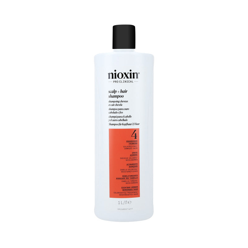 NIOXIN PRO CLINICAL 4 Posilující šampon pro barvené vlasy s progresivním řídnutím 1000 ml